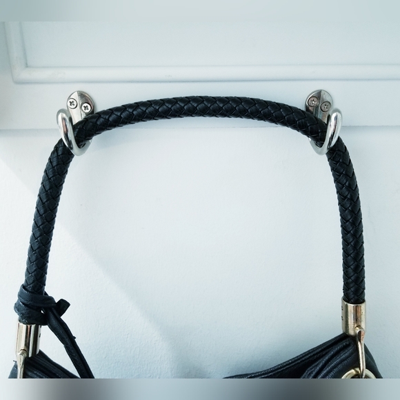 Michael Kors Black Pebbled Leather Hobo Shoulder Bag with Goldtone Logo - Picture 8 of 14